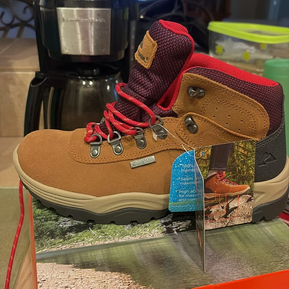 Ozark Trail Women's Brown and Red Hiking Boots - Picture 2 of 3